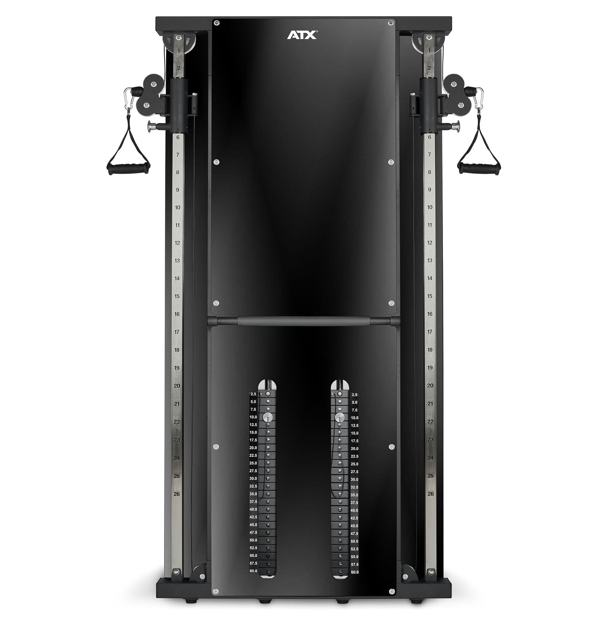 ATX Duo wall-mounted pulley station with 2 x 60 kg weight plates
