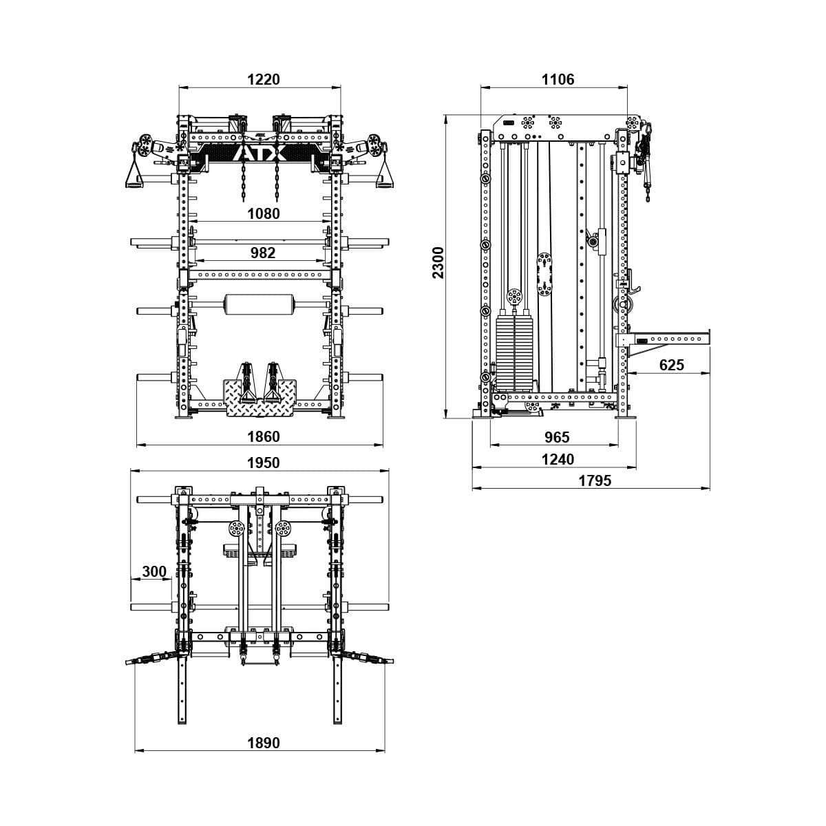 ATX Multi Pull Smith Rack MPHR-780