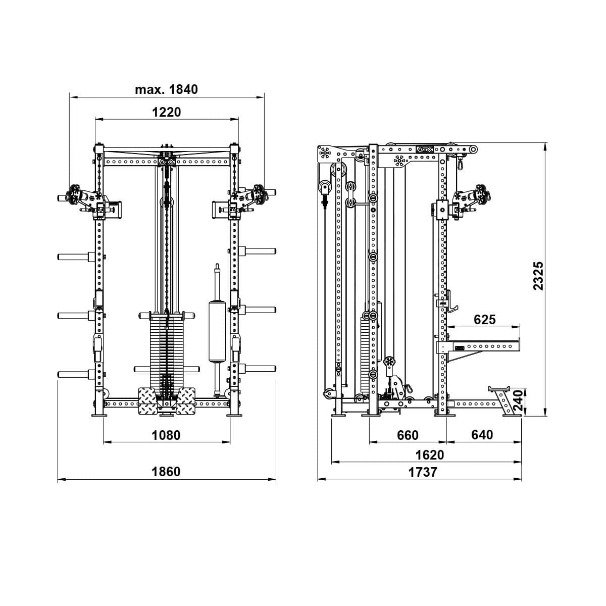 ATX Hardcore Half Rack & Pull Station